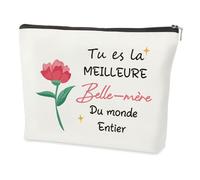Cadeau Belle Mere,Fete des Meres Anniversaire Idee Original Utile Retraite Action de Grâce Pâques Saint Valentin Remerciement Noel Personnalisé Cadeau pour Belle Mere Maman Trousse de Maquillage