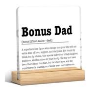 Cadeau bonus de la part de sa fille et de son fils, cadeaux de Noël pour papa intensif, meilleur cadeau d'anniversaire, fête des pères, Saint-Valentin pour beau-père, décoration en acrylique, 10,2 x