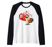 Cadeau Canada avec Castor Canadien et Drapeau Canada Manche Raglan