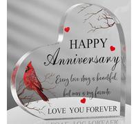 Cadeau cardinal joyeux anniversaire pour femme, anniversaire de mariage, cadeau en acrylique pour elle, lui, couple, épouse, mari, petite amie, petit ami