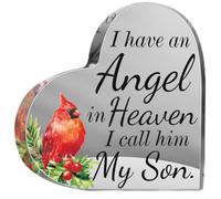 Cadeau cardinal rouge pour Noël, cadeau de deuil pour la perte d'un être cher, décorations de condoléances pour la perte de maman, papa, fils, mari au paradis, plaque décorative en acrylique pour
