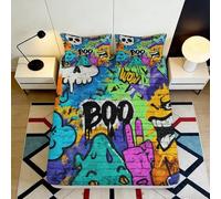 Cadeau Chambre Moderne Graffiti Art Mattress Cover, Microfiber Durable, 3D Printed, Facile à Laver, Anniversaire, décoration intérieure 90x200x25cm