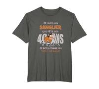 Cadeau Chasseur Anniversaire 40 ans Humour Chasse Sanglier T-Shirt