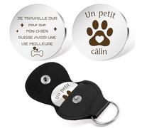 Cadeau Chien,Cadeau Pour Chien Un Petit Câlin,Cadeaux Chiens Noel,Porte-Clés Chiens Porte Clés Chien's En Acier Inoxydable