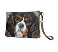 Cadeau Chien Cavalier King Charles Spaniel,Sacs à Main en Cuir PU pour Femmes, Pochette à Fermeture éclair, Portefeuille, Sac à Main avec dragonne