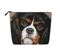 Cadeau Chien Cavalier King Charles Spaniel,Trousse de Toilette de Voyage Portable, Imitation Lin, en Lin.