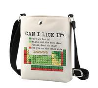 Cadeau chimie Tableau périodique des éléments Cadeau Can I Lick It Sac à bandoulière Tableau périodique Science Chimie Lab Sac à bandoulière, Lick It Cr UK, 0