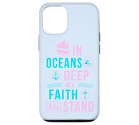 Cadeau chrétien avec verset biblique In oceans deep my soul will stand Coque pour iPhone 12/12 Pro