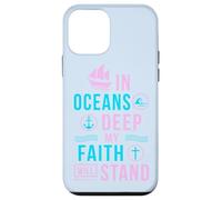 Cadeau chrétien avec verset biblique In oceans deep my soul will stand Coque pour iPhone 12 mini