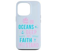 Cadeau chrétien avec verset biblique In oceans deep my soul will stand Coque pour iPhone 13 Pro