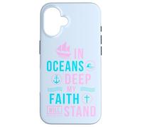 Cadeau chrétien avec verset biblique In oceans deep my soul will stand Coque pour iPhone 16