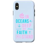 Cadeau chrétien avec verset biblique In oceans deep my soul will stand Coque pour iPhone X/XS