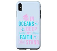 Cadeau chrétien avec verset biblique In oceans deep my soul will stand Coque pour iPhone XS Max