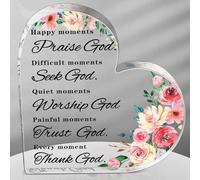 Cadeau chrétien pour femme, versets de la Bible, décoration de citations inspirantes, prière chrétienne, cadeau religieux, fête des mères, louange, décoration de chambre en acrylique en forme de cœur