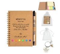 Cadeau collègue, cadeau d'adieu collègue changement de travail, y compris cahier et porte-clés, cadeau meilleur collègue, cadeau d'adieu collègue, cadeaux de remerciement collègues (MÖGEST DU)