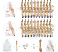 Cadeau Collegue Carte Merci:20 Sets Cadeau Stylo Bille Gravure Et Ange Porteclés Pour Collegues Adieu Remerciement Noël Cadeau Petit Attention