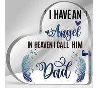 Cadeau commémoratif de condoléances pour perte Loved One Father I Have Angel Dad Plaque en acrylique Signage deuil Souvenir Souvenir Souvenir Grief Condolence Table commémorative Décoration Maison