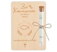 Cadeau Confirmation Fille Garçon, Coffret Argent Cadeau Confirmation Avec Fleurs Séchées & Tube Verre, Socle Bois Tout Mon Amour Pour La Confirmations, Symbole Religieux, Petit Cadeau