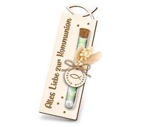 Cadeau Confirmation Porte Billet Bois avec Fleur Séchée Fille Garçon | Idée cadeau de Confirmation avec porte billet et fleur séchée, un souvenir précieux pour cette journée spéciale