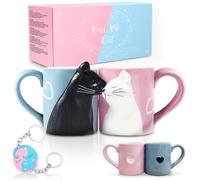 Cadeau Couple Chat Tasses de Couple de Café Cadeau Mariage Ensemble de Tasses Chat Mug pour Décoration de Mariage Cadeaux Assortis pour Anniversaire de Mariage Fiançailles Saint-Valentin Anniversaire