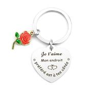 Cadeau Couple Noel Porte Clef Idee Cadeaux Pour Couple Amoureux Cadeau Copine Amitié Anniversaire Secret Santa Noël Nouvel an Mari Saint Valentin Cadeaux Copine Amie Homme Femme Amour Original