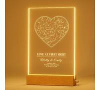 Cadeau Couple Personnalisé - Veilleuse Personnalisée Carte des Étoiles avec Aimant - Idee Cadeau Anniversaire Mariage Amoureux Femme Homme - Cadeaux De La Saint-Valentin Pour Les Couples