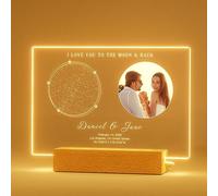 Cadeau Couple Personnalisé - Veilleuse Personnalisée Carte des Étoiles avec Photos Personnalisées - Idee Cadeau Anniversaire Mariage Amoureux Femme Homme - Cadeaux De La Saint-Valentin Pour Les Couple
