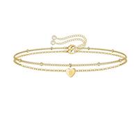 Cadeau Couple Saint Valentin Bracelet 26 lettres en forme de cœur de pêche, bracelet à breloques avec lettres d'amour,l'été, pour couple, l'amitié, la Saint-Valentin, fête des mères, ( B, One Size)