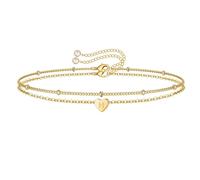 Cadeau Couple Saint Valentin Bracelet 26 lettres en forme de cœur de pêche, bracelet à breloques avec lettres d'amour,l'été, pour couple, l'amitié, la Saint-Valentin, fête des mères, ( H, One Size)