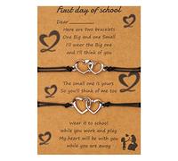 Cadeau Couple Saint Valentin Carte Bracelet Créatif Personnalité Taille Amour Cire Fil Tissé Réglable Amitié Couple Bracelet Mutuel Attrayant Relation Correspondant Ensemble ( Black, One Size)