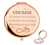 Cadeau Cousine Anniversaire Cadeau pour ma Cousine Miroir de Poche Maquillage Cadeaux Anniversaire Femme Cousine Personnalisé Ado Fille Cousine Cadeaux Entre Cousines Noël Femme 40 Ans Saint Valentin