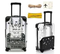 Cadeau créatif Mini valise voyage caisse de vacances mini valise tirelire cadeau créatif cadeau argent mini valise de voyage pour femmes hommes (40e anniversaire)