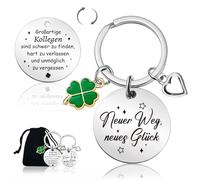 Cadeau d'adieu pour collègues, cadeaux de Noël petits cadeaux collègues meilleure collègue merci collègue préféré, porte-clés trèfle d'adieu collègue retraite changement d'emploi nouvel emploi Noël,