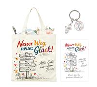 Cadeau d'adieu pour collègues, sac cadeau pour la prochaine aventure | Cadeau d'adieu pour collègues, amis et voisins : sac cadeau avec souhaits chaleureux, porte-clés ange et carte de vœux