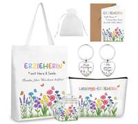 Cadeau d'adieu pour enseignante avec porte-clés, carte, sac à cosmétiques, décoration de table en forme de cœur, cadeau de remerciement pour enseignante, maternelle, école primaire