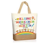 Cadeau d'adieu pour enseignante - Cadeau d'adieu pour enseignante - Cadeau de remerciement pour enseignante - Sac en coton - Cadeau d'adieu pour enfants - Cadeau d'adieu pour la crèche