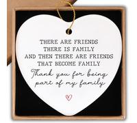 Cadeau d'amitié pour femme, décoration de Noël en céramique, plaque en forme de cœur, inscription « Thank You for Being Part of My Family » - Cadeau d'anniversaire pour femme, sœur, amie