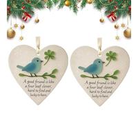 Cadeau d'amitié pour femme en acrylique - Souvenir intemporel en forme de cœur - Souvenir commémoratif - Cœurs d'amitié faits à la main pour sapin de Noël - Cadeau pour meilleure amie