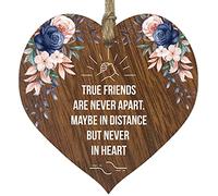 Cadeau d'amitié pour femme, plaque en bois foncé en forme de cœur, cadeau d'anniversaire pour meilleure amie, accessoires décoratifs faits à la main, cœurs avec citations, Noël, Père Noël secret