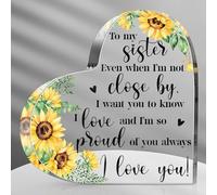 Cadeau d'amitié pour femmes et filles - Cadeau d'anniversaire - Plaque en acrylique pour collègue de travail, retraite, Noël (To My Sister)
