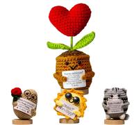 Cadeau d'amour pour elle et lui - Plante décorative à cœur, je t'aime au crochet - Cadeau Saint Valentin - Mignon Amigurumi avec dédica - Idée cadeau pour petit ami, épouse et mari - Cadeau Saint