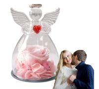 Cadeau d'ange, cadeau d'ange, figurine d'ange éternel d'ange cadeau pour femme - Noël, ange en verre et cadeau éternel conservé pour mariage, anniversaire, D