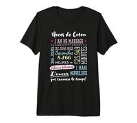 Cadeau d'anniversaire 1 an de Mariage - Noces de Coton T-Shirt Haut de Gamme