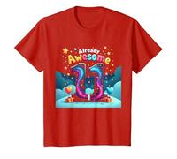 Cadeau d'anniversaire 11 Ans et déjà génial pour 11e année T-Shirt, Enfant, Rouge, 8 Ans