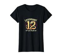 Cadeau d'anniversaire 12e Anniversaire de Douze et légendaires Dragons T-Shirt, Femme, Noir, XL