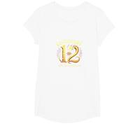 Cadeau d'anniversaire 12e Anniversaire de Douze et légendaires Dragons T-Shirt, Fille, Blanc, XS