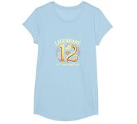 Cadeau d'anniversaire 12e Anniversaire de Douze et légendaires Dragons T-Shirt, Fille, Bleu Céleste, XS