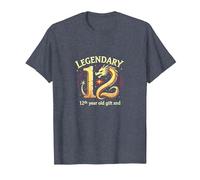 Cadeau d'anniversaire 12e Anniversaire de Douze et légendaires Dragons T-Shirt, Homme, Bleu Chiné, 3XL