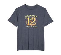 Cadeau d'anniversaire 12e Anniversaire de Douze et légendaires Dragons T-Shirt, Homme Grandes Tailles, Bleu Chiné, 4X Tall