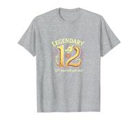 Cadeau d'anniversaire 12e Anniversaire de Douze et légendaires Dragons T-Shirt, Homme, Gris Chiné, XL